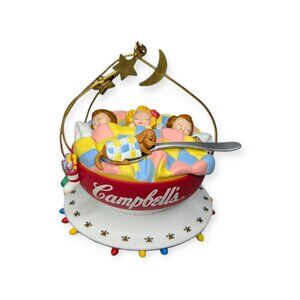 Vintage 1993 Campbell Kids in Bowl of Soup Christmas Ornament 3.5" Tall w/Box